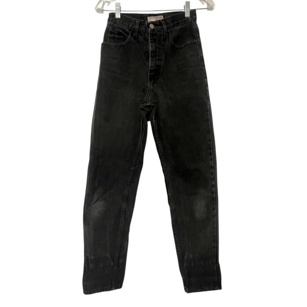 Guess High Waisted Jeans Vintage Black Denim Womens 24x28 Straight USA